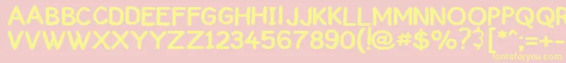 Czcionka ComickbookCaps – żółte czcionki na różowym tle