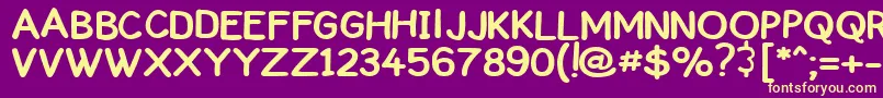 ComickbookCaps Font – Yellow Fonts on Purple Background