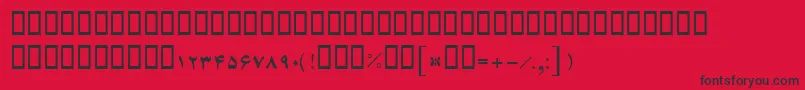 BFerdosi-Schriftart – Schwarze Schriften auf rotem Hintergrund