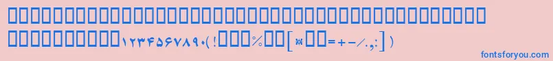 BFerdosi Font – Blue Fonts on Pink Background