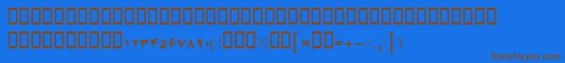 BFerdosi Font – Brown Fonts on Blue Background