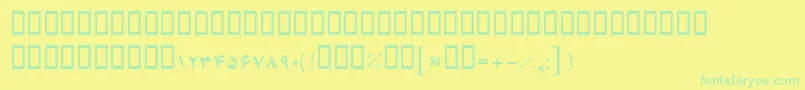 BFerdosi-Schriftart – Grüne Schriften auf gelbem Hintergrund