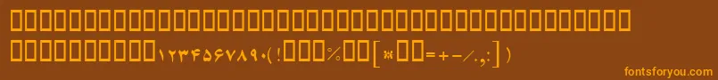 Czcionka BFerdosi – pomarańczowe czcionki na brązowym tle