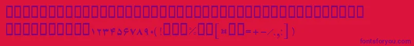 BFerdosi Font – Purple Fonts on Red Background