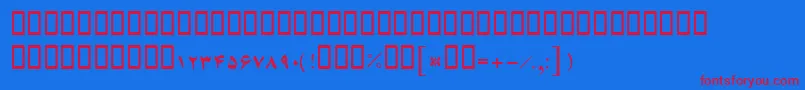BFerdosi Font – Red Fonts on Blue Background