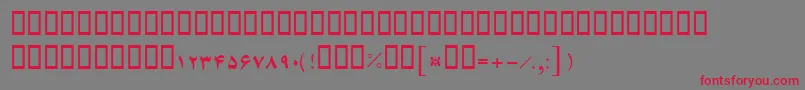 フォントBFerdosi – 赤い文字の灰色の背景