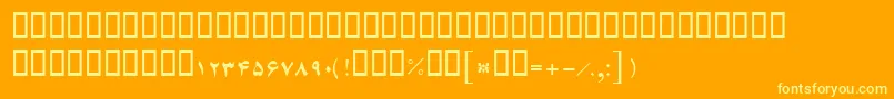 BFerdosi-Schriftart – Gelbe Schriften auf orangefarbenem Hintergrund
