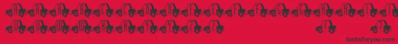 Cartown-Schriftart – Schwarze Schriften auf rotem Hintergrund
