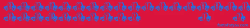 Cartown Font – Blue Fonts on Red Background