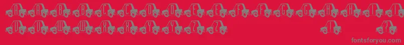 Fonte Cartown – fontes cinzas em um fundo vermelho