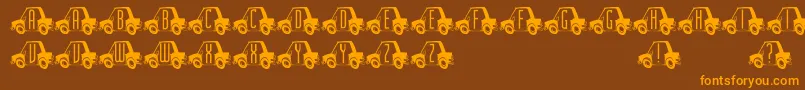 Cartown Font – Orange Fonts on Brown Background