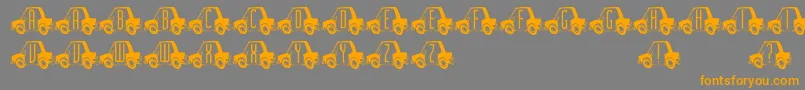 フォントCartown – オレンジの文字は灰色の背景にあります。