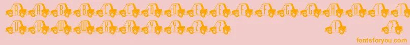 フォントCartown – オレンジの文字がピンクの背景にあります。