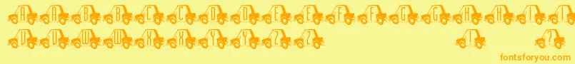 Cartown Font – Orange Fonts on Yellow Background