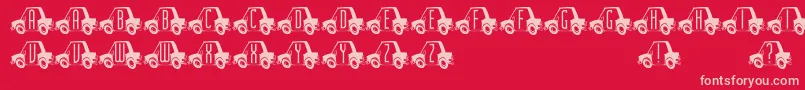 Cartown Font – Pink Fonts on Red Background