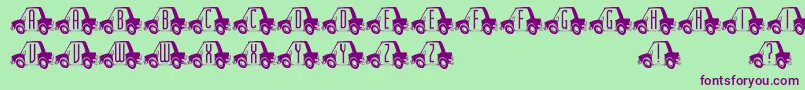 Cartown Font – Purple Fonts on Green Background