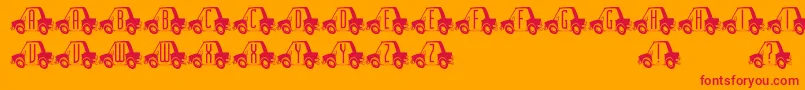 fuente Cartown – Fuentes Rojas Sobre Fondo Naranja