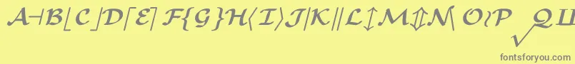 Fonte CmMathsymbolBold – fontes cinzas em um fundo amarelo