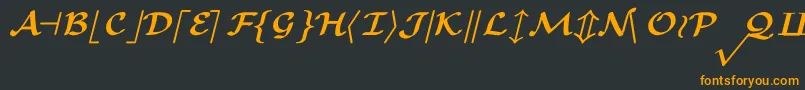 フォントCmMathsymbolBold – 黒い背景にオレンジの文字