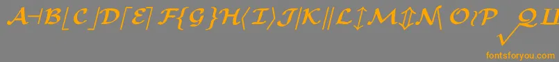 CmMathsymbolBold-Schriftart – Orangefarbene Schriften auf grauem Hintergrund