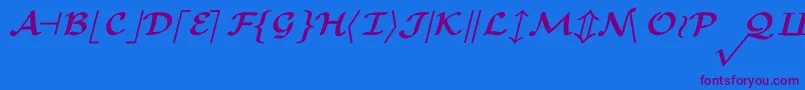 Czcionka CmMathsymbolBold – fioletowe czcionki na niebieskim tle