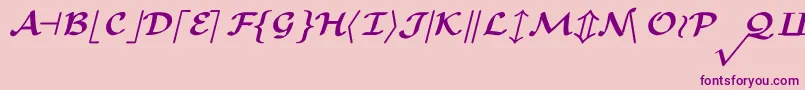 CmMathsymbolBold-fontti – violetit fontit vaaleanpunaisella taustalla