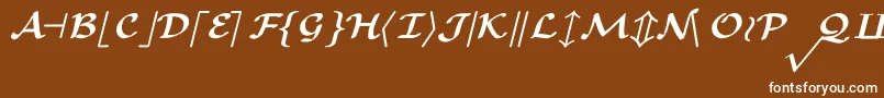 フォントCmMathsymbolBold – 茶色の背景に白い文字