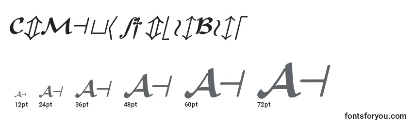 Größen der Schriftart CmMathsymbolBold