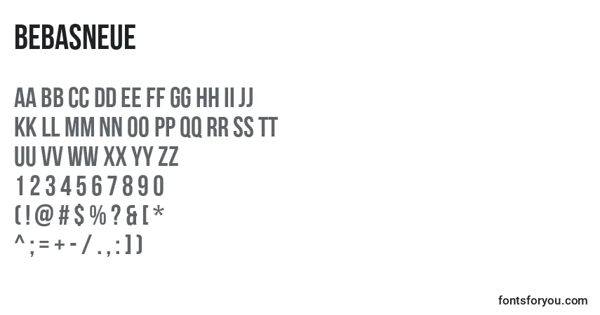 A fonte Bebasneue (56827) – alfabeto, números, caracteres especiais