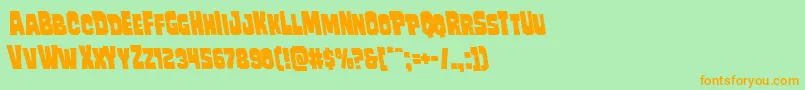 Mindlessbruteleft Font – Orange Fonts on Green Background