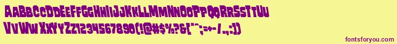 Mindlessbruteleft Font – Purple Fonts on Yellow Background