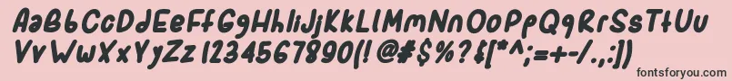 Sporkbolditalic Font – Black Fonts on Pink Background