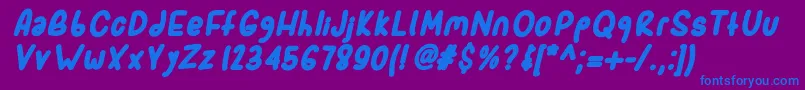 Sporkbolditalic Font – Blue Fonts on Purple Background