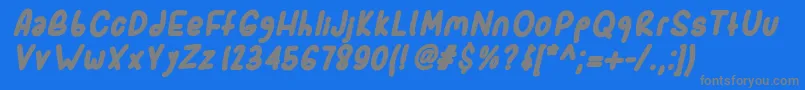 Sporkbolditalic-Schriftart – Graue Schriften auf blauem Hintergrund