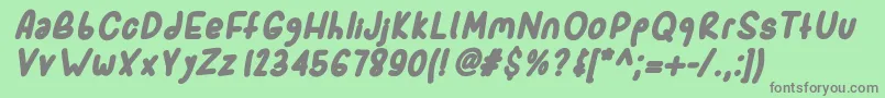 Sporkbolditalic Font – Gray Fonts on Green Background