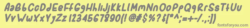 Sporkbolditalic Font – Gray Fonts on Yellow Background