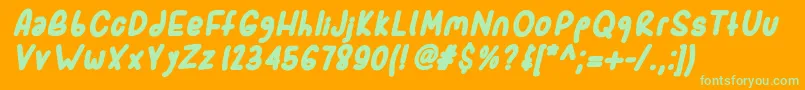 Шрифт Sporkbolditalic – зелёные шрифты на оранжевом фоне