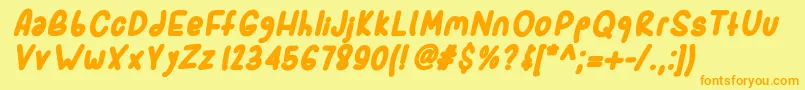 Sporkbolditalic Font – Orange Fonts on Yellow Background