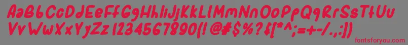 Fonte Sporkbolditalic – fontes vermelhas em um fundo cinza