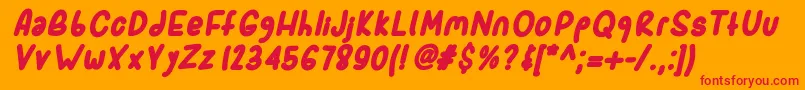 Sporkbolditalic Font – Red Fonts on Orange Background