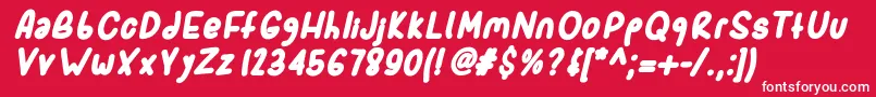 Fonte Sporkbolditalic – fontes brancas em um fundo vermelho