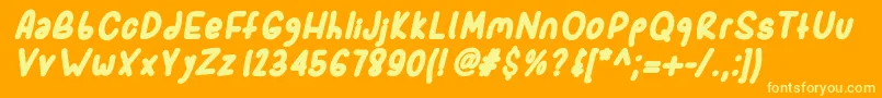 Sporkbolditalic Font – Yellow Fonts on Orange Background