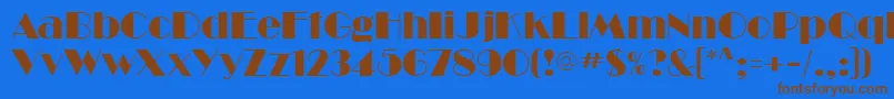 BarbeDisplaySsi Font – Brown Fonts on Blue Background