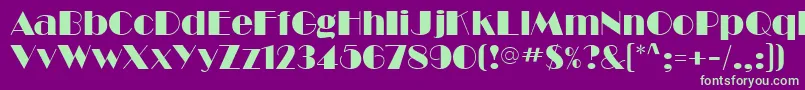 BarbeDisplaySsi Font – Green Fonts on Purple Background