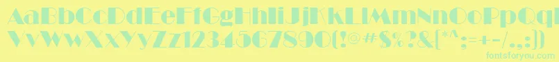 BarbeDisplaySsi Font – Green Fonts on Yellow Background