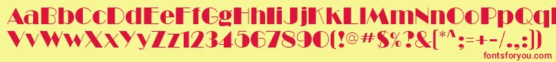 BarbeDisplaySsi Font – Red Fonts on Yellow Background