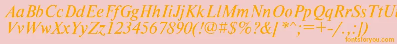 Timeseti Font – Orange Fonts on Pink Background