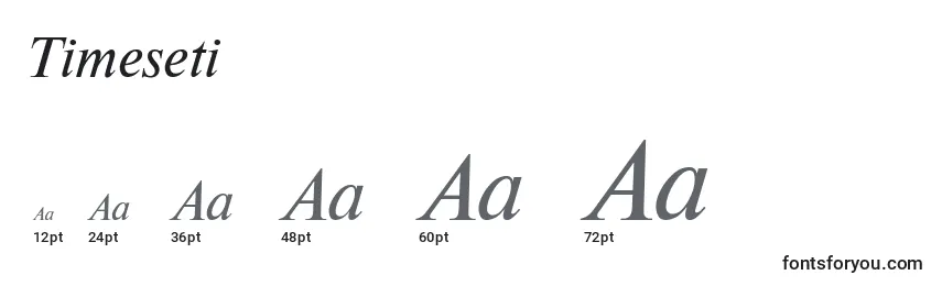 Timeseti Font Sizes