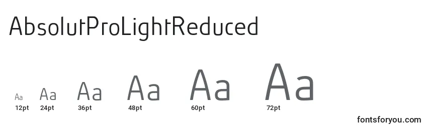 AbsolutProLightReduced (56831) Font Sizes