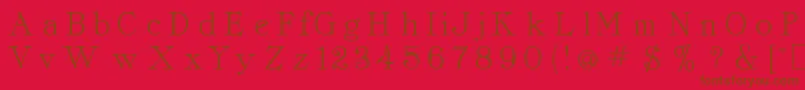 CordellaRoman-Schriftart – Braune Schriften auf rotem Hintergrund